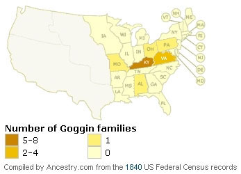 Goggin US distribution 1840