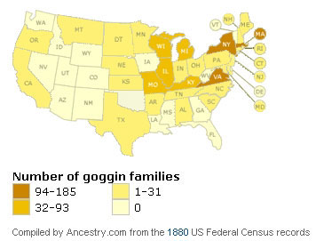 Goggin US distribution 1880